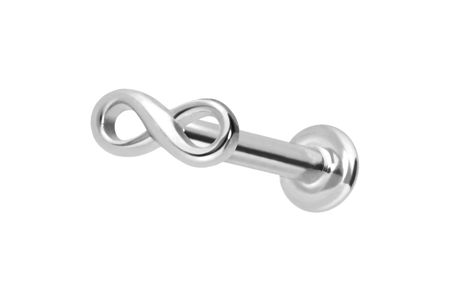 14 Karat Gold Labret Piercing mit Push Fit UNENDLICHKEIT